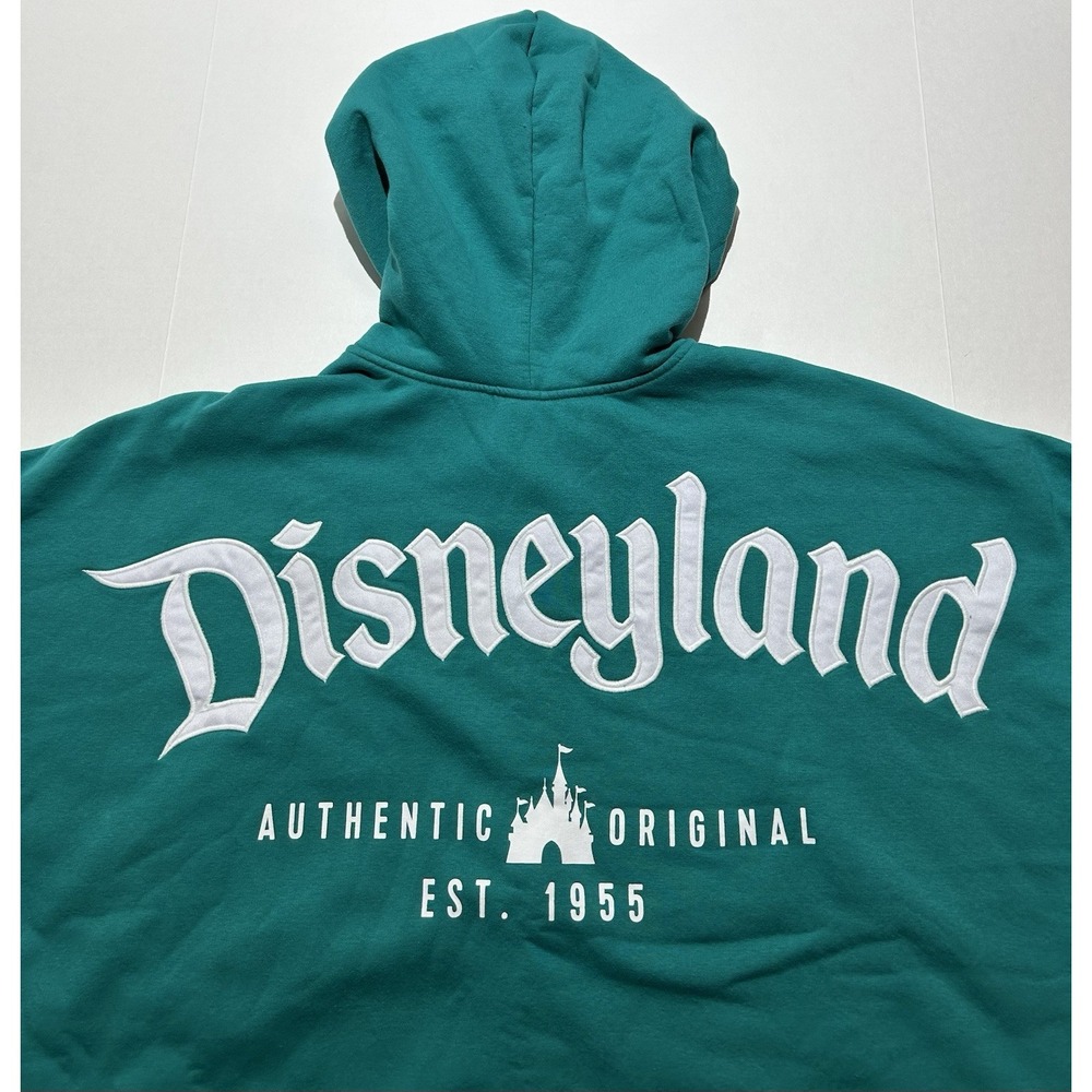 Disneyland Resort Turquoise Spirit Jersey Sweater Zip Up Hoodie Size XXXL
